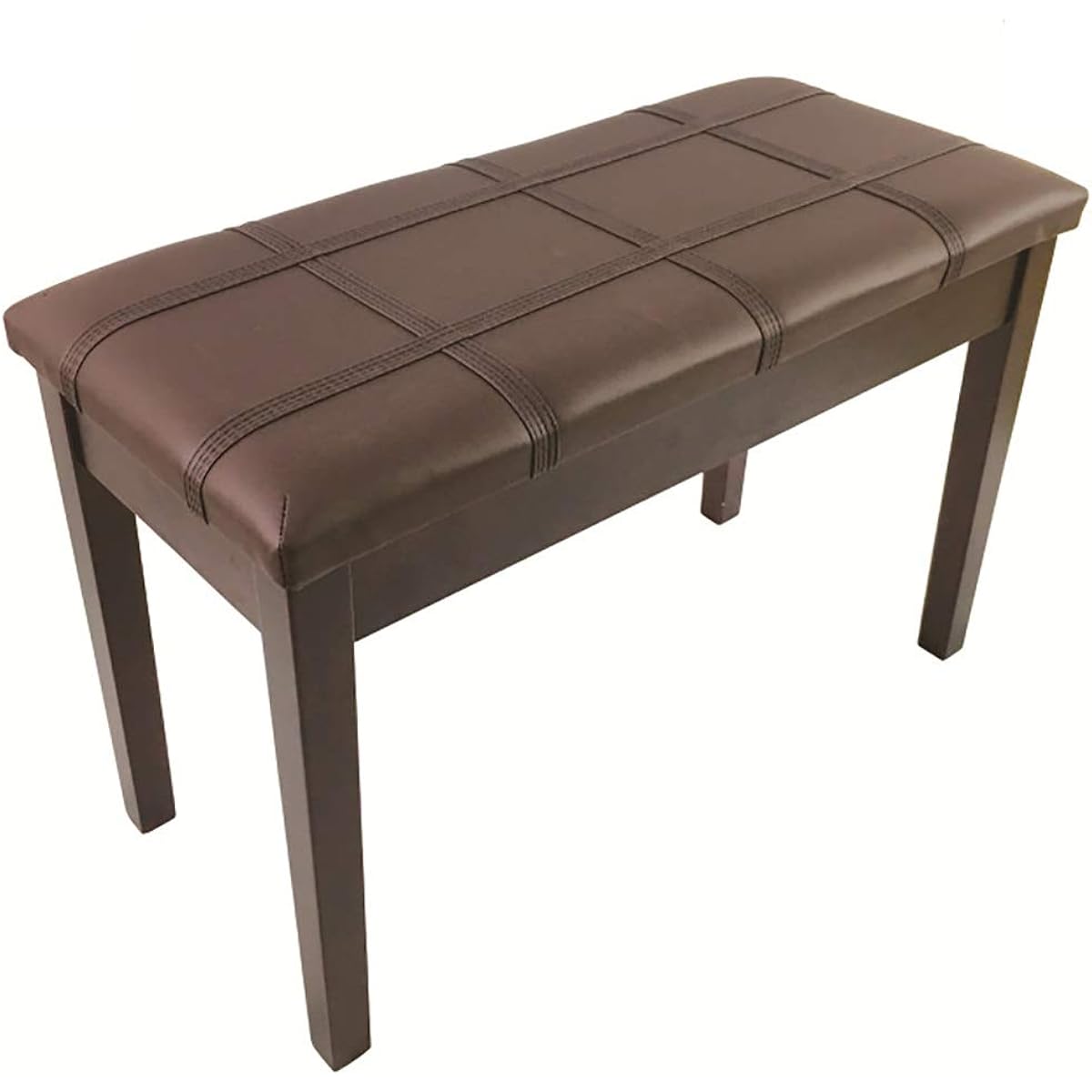 Comfortable and textured Bookshelf piano stool Flat noodle piano stool Double solid wood straight leg piano stool Elegant piano stool (Color: Brown, Size: 75x35x49cm)