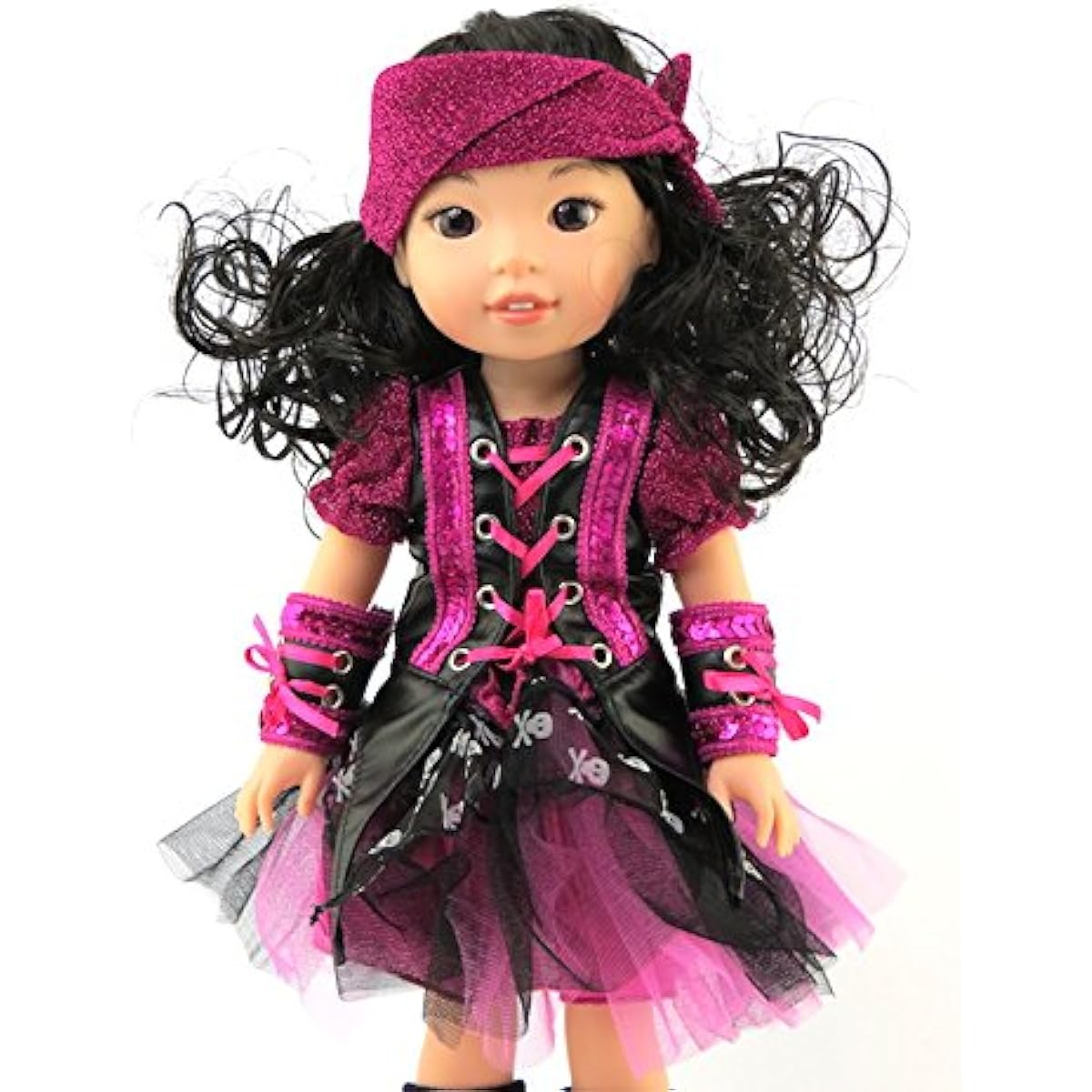 Metallic Pirate Halloween Costume Fits 36cm Wellie Wisher Dolls 14'' Inch Doll Clothing