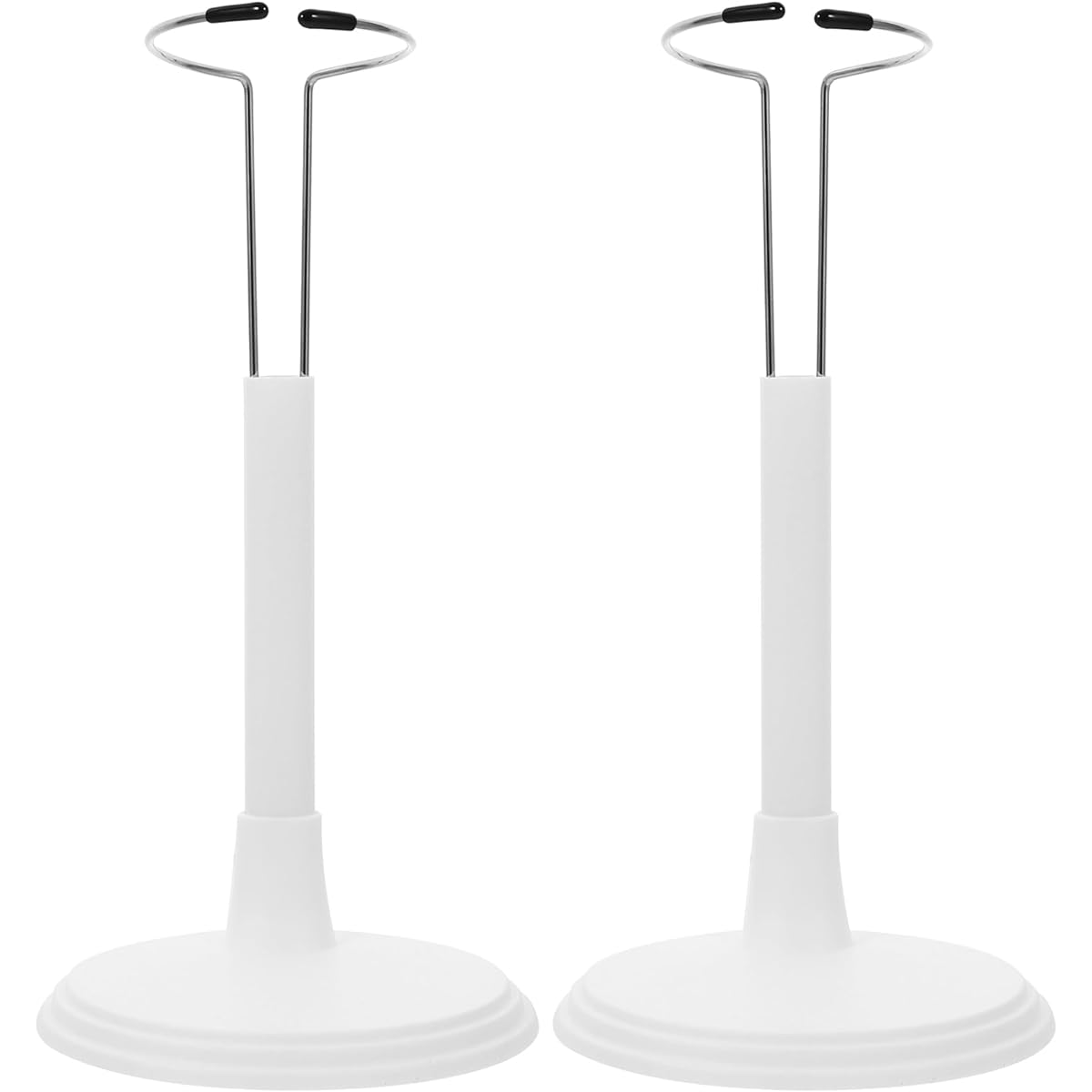 jojofuny Doll Stand for 8 Inch Doll, 2 Pieces White Action Figure Stand Portable Fashion Doll Organizer Display Bracket Doll Holder for Home Decoration, 25cm