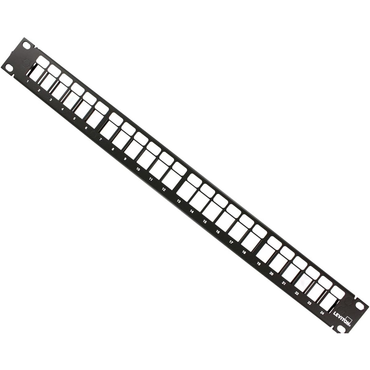 Leviton QuickPort Flat Panel Cable Management Bar Included 24 Port - 1RU 49255-H24 1