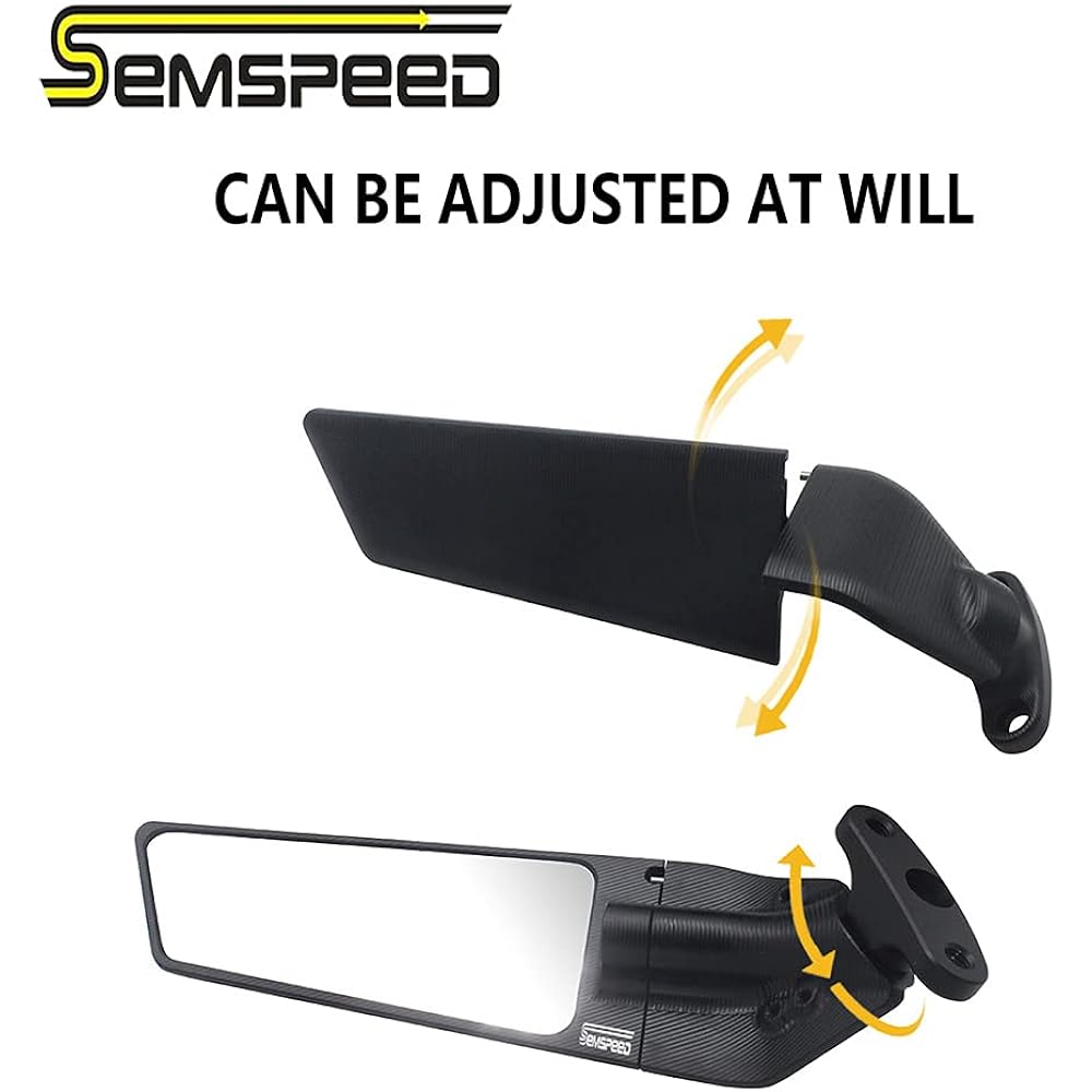 Semspeed Motorcycle Mirror Motorcycle Rearview Mirror KAWA-SAKI ZX-10R 2009-2021 KAWASAKI ZX-6R 2009-2021 (Mirror)