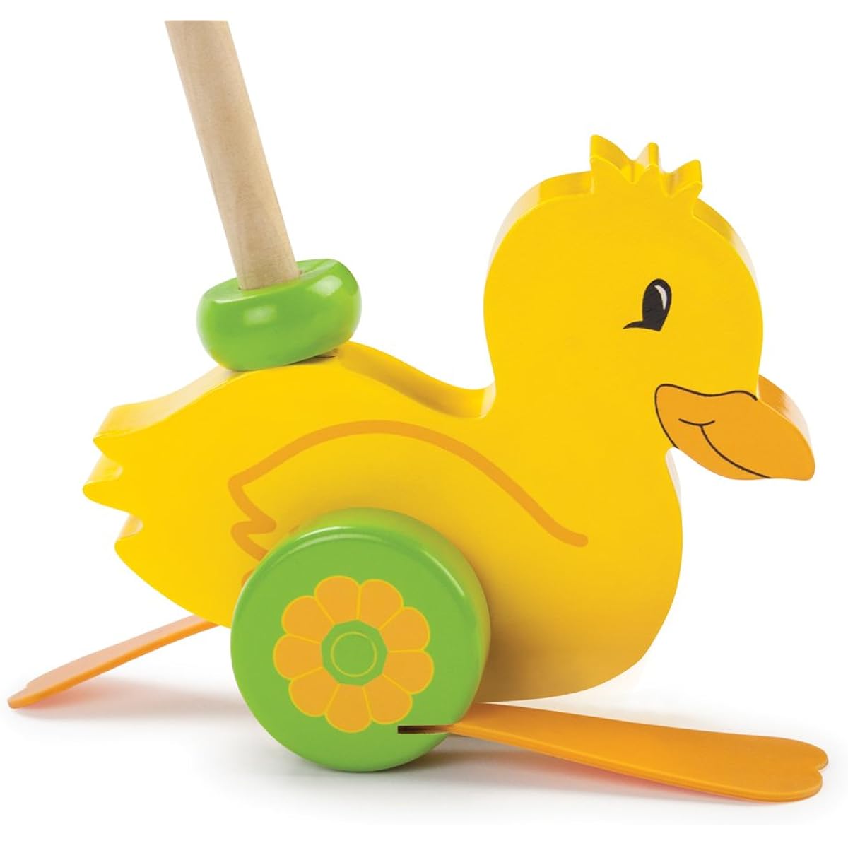 Wooden Wonders Push-n-Pull Waddling Duckling with Rubber Feet by Imagination Generation