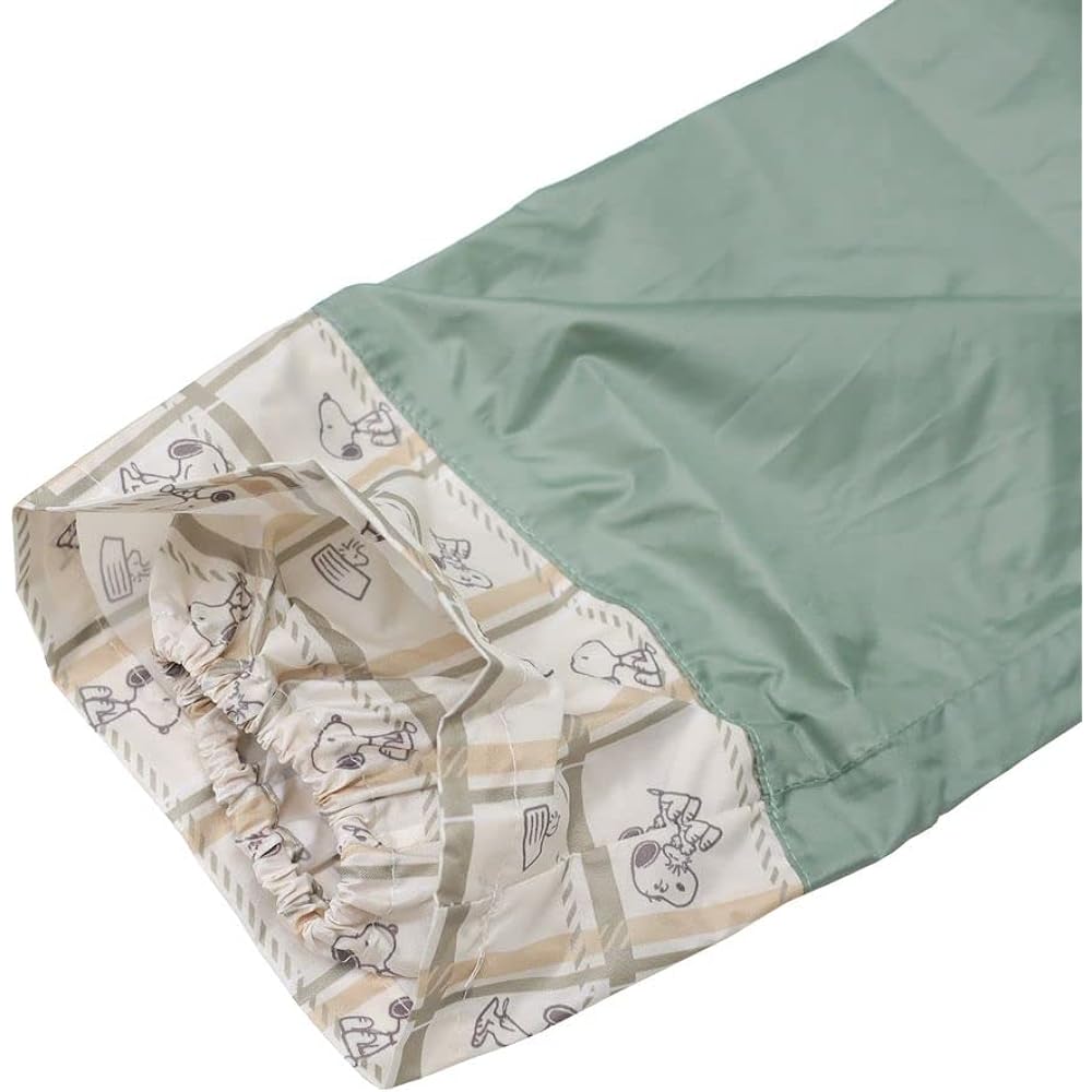 [Kamio Japan] Rain Poncho Snoopy Rainwear Check Light Green