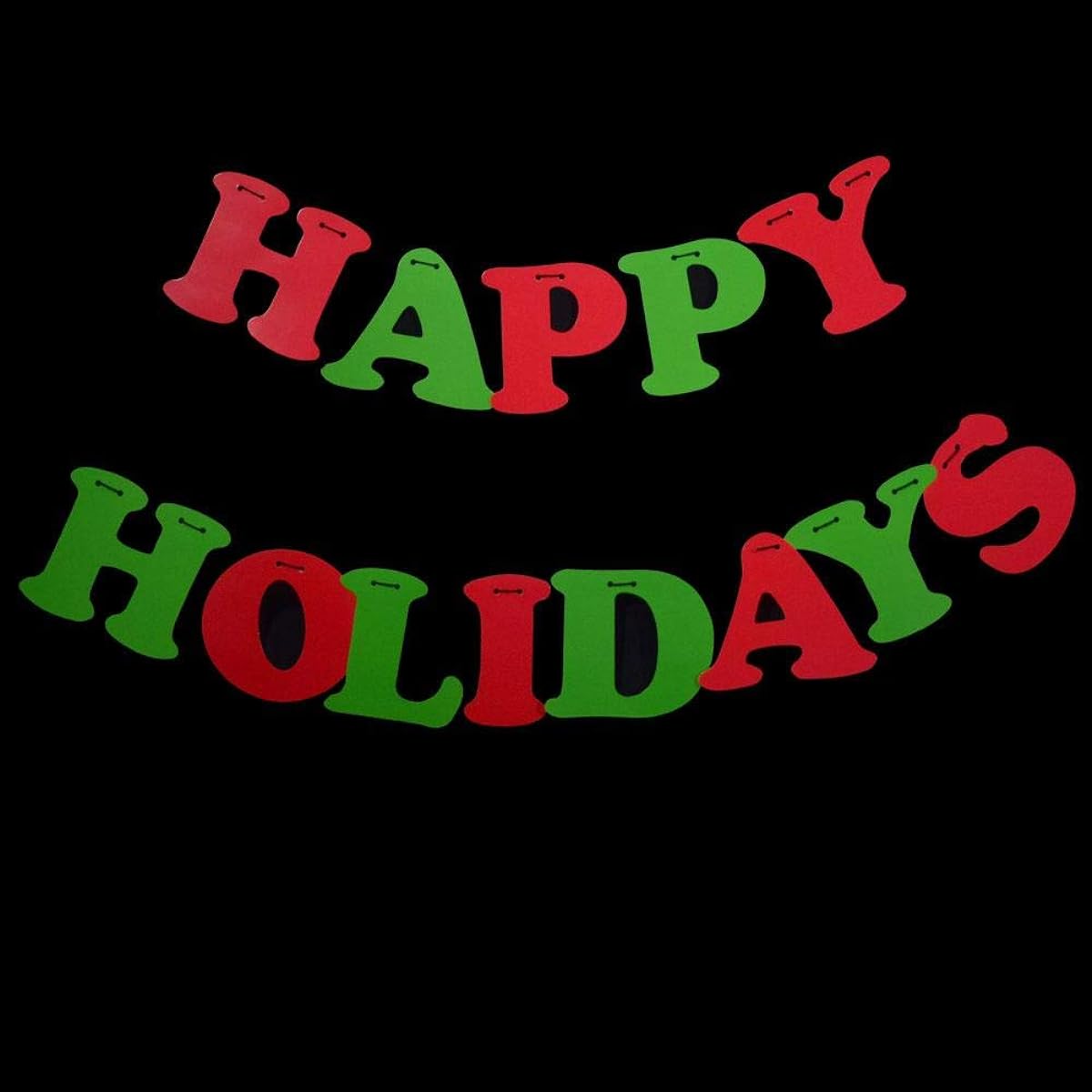 Quasimoon Happy Holidays Party Paper Letter Pennant Banner (3m) by PaperLanternStore