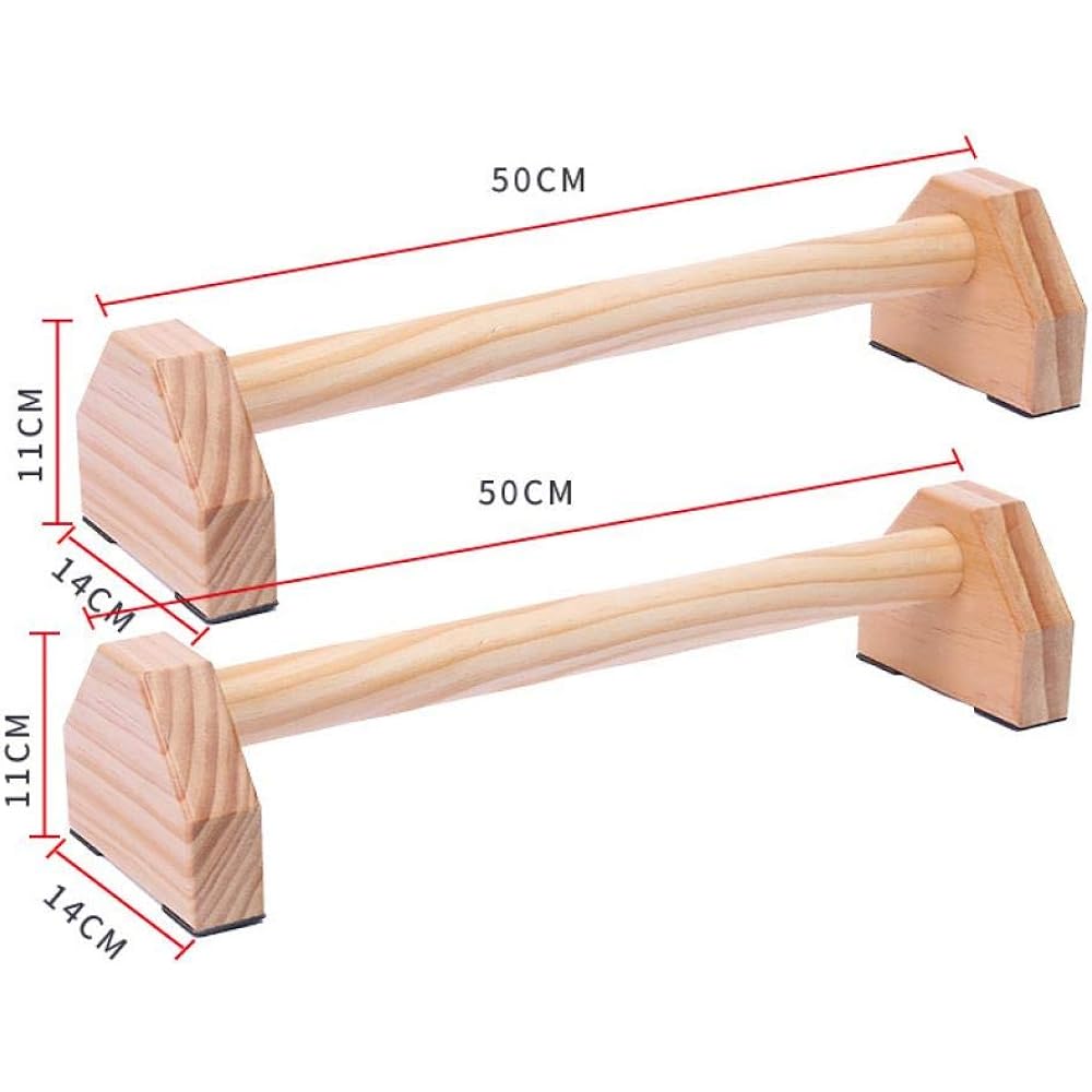 Aculldo Handstand Bar Gymnastics Wooden Training Strength Training Sturdy Stability Non-slip Push Up Bar Fitness Push Up Handstand Push Up Stand Inverted Stand Wooden Parallel Bar L Sit Push Up Handstand Bodyweight Training Pectoralis Major Abdominal Mus
