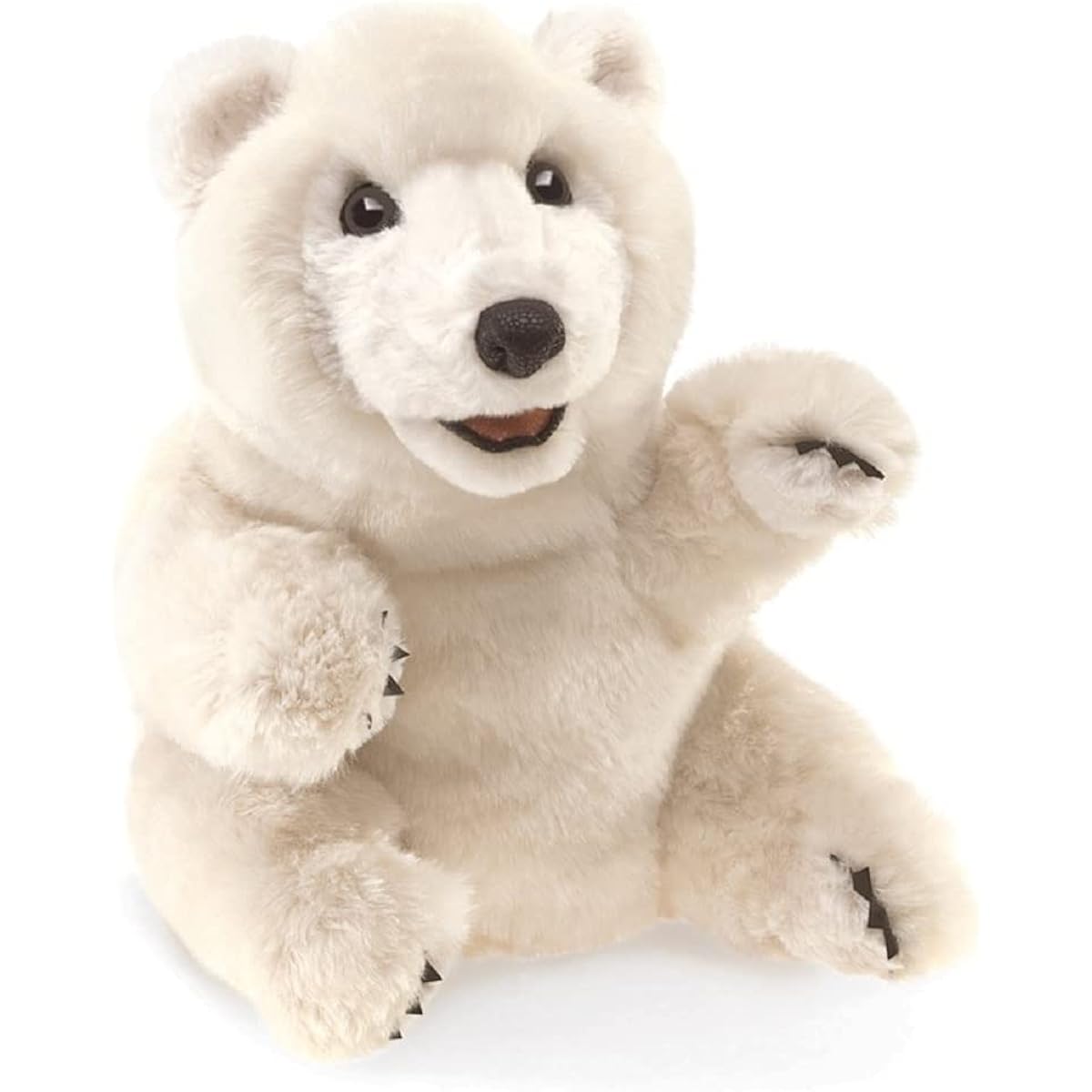 Folkmanis Sitting Polar Bear Hand Puppet