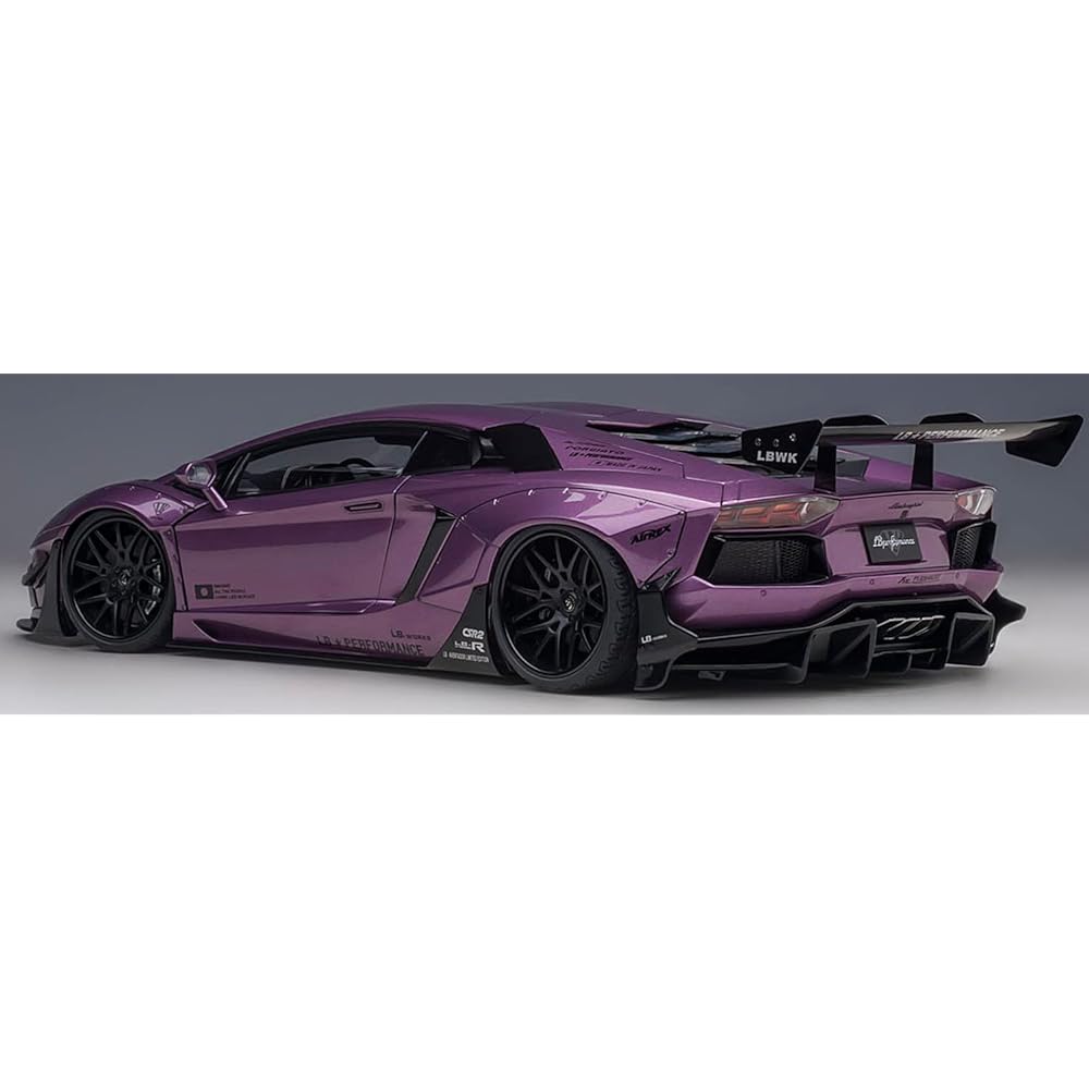 AUTOart 1/18 Liberty Walk LB-WORKS Lamborghini Aventador Limited Edition Metallic Purple VIOLA SE30 / Carbon Black Bonnet Finished Product 79242