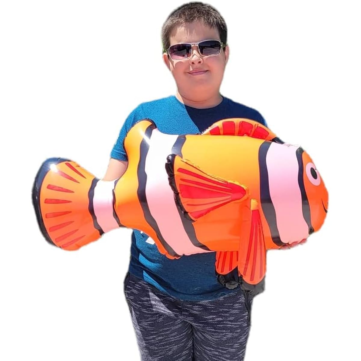 Large Colorful Inflatable Clown Fish (26 Inch) Vinyl Sea Creature Party Decorations (1)