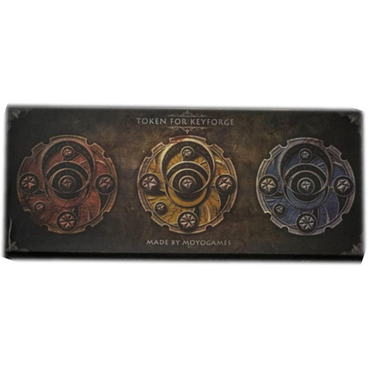 TAOYATAO Keyforge Key Metal Coin Board Game Accessories Indicator Fantasy Metal Coin (Set of 3)