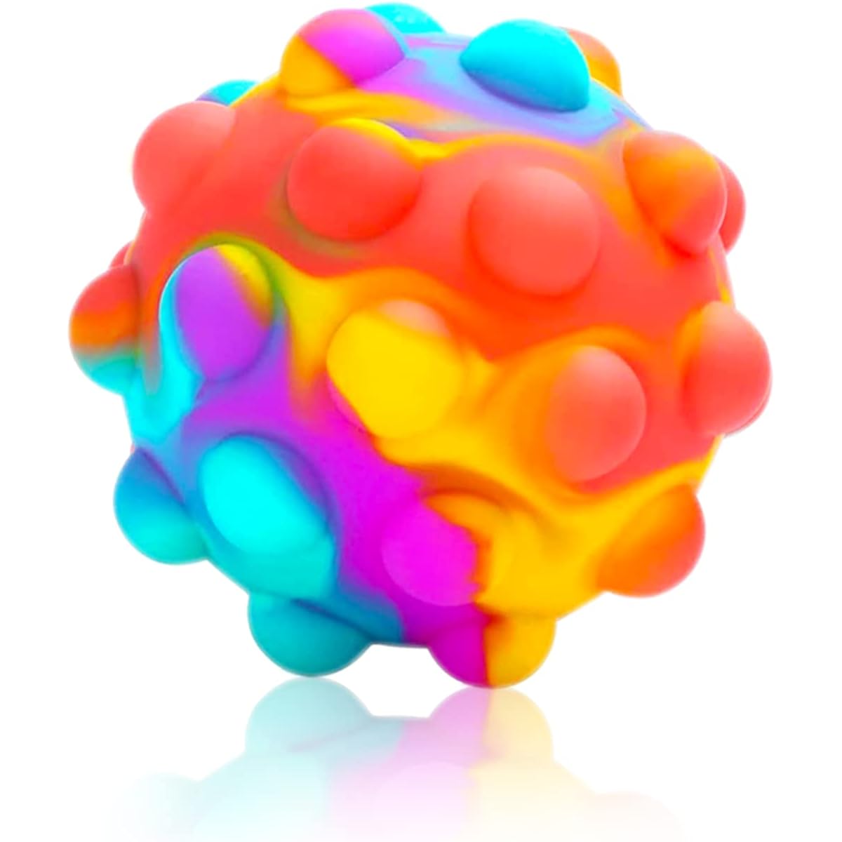 RadBizz Push Pop Bubble Fidget Sensory Toy Balls for Autism Stress Anxiety Kids Adults (Multicolor Balls)