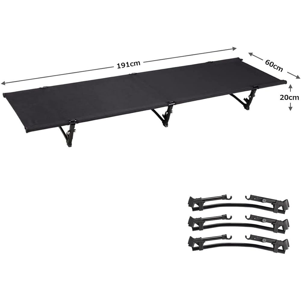 BUNDOK Low Cot BD-204 Black Easy Storage Assembly Type Load Capacity 80kg Single
