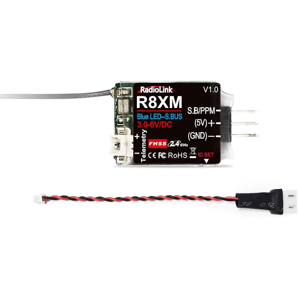 Radiolink R8XM 8 Channel 2.4GHz RC Receiver SBUS/PPM Voltage Telemetry Long Range Control RX for Aircraft T8S/T8FB Transmitter