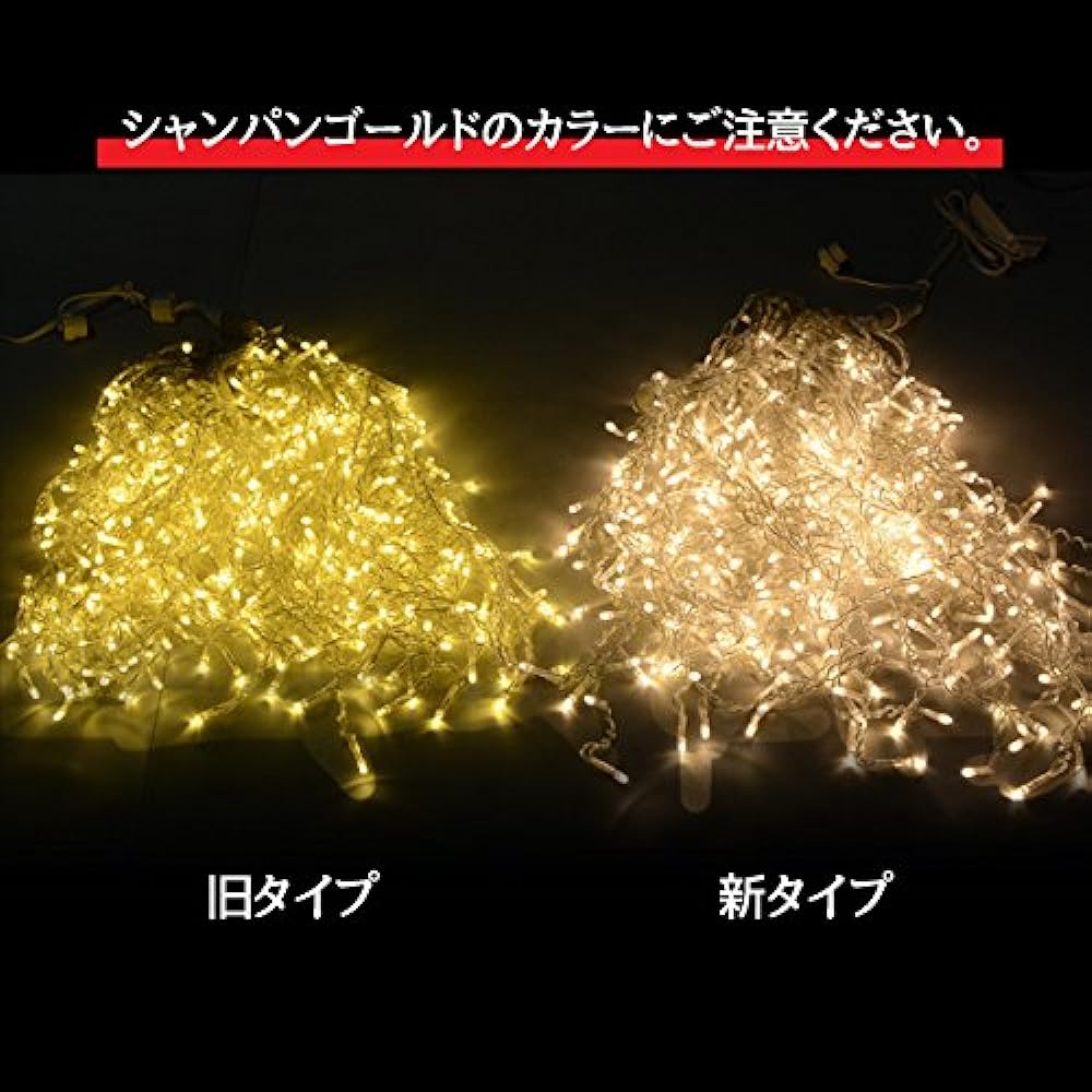 [HENSIMO] Icicle LED illumination, 432 bulbs, professional construction specifications, high-grade quality, Icicle body only, joint type, transparent wiring, Christmas, Halloween, various events, store decorations [Champagne Gold]