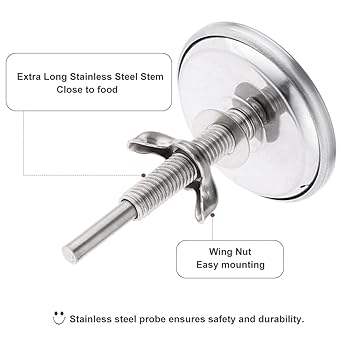 Oven Thermometer Oven Meter Stainless Steel 50-800℉ Cooking Thermometer Cooking Oven Grill Thermometer BBQ Roasting Kitchen Smoking Thermometer Temperature Gauge