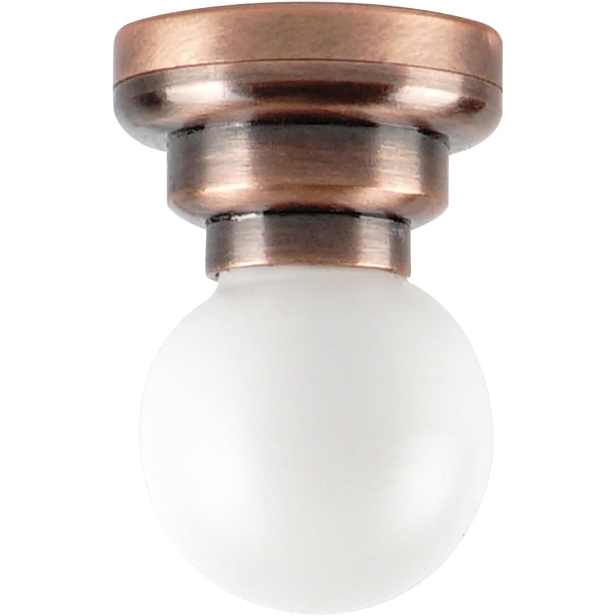 1/12 Scale Miniature Copper Ceiling Light Fixture - Battery Powered Lighting for Dollhouse Room Box Diorama