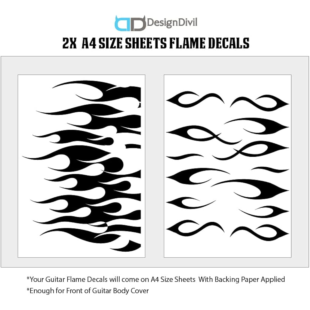 Custom made frame decal sticker Color option available for guitar & bass (white)