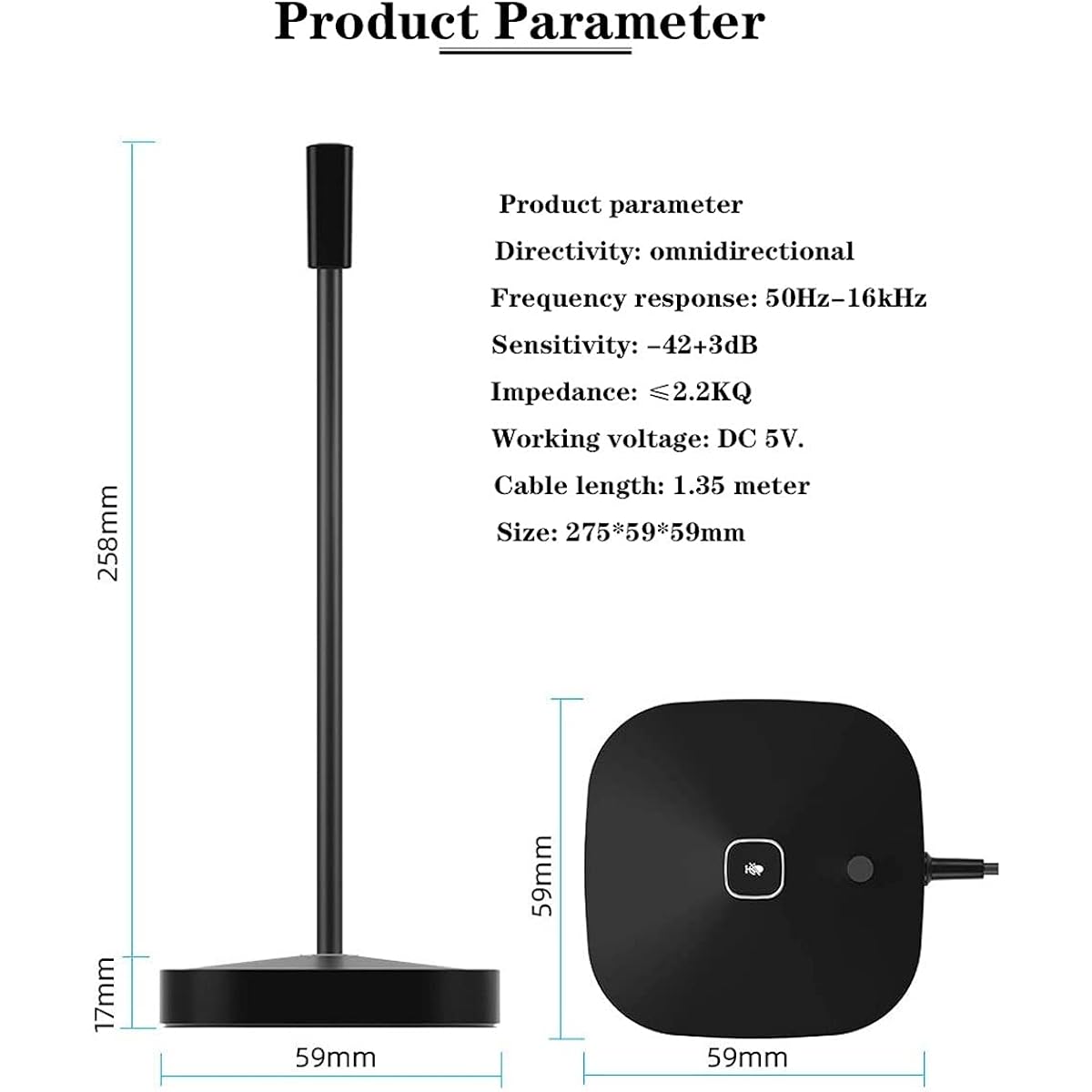 USB Microphone Plug and Play Gaming Microphone Streaming Microphone with Mute Button Perfect for Gaming and Meetings (Black)