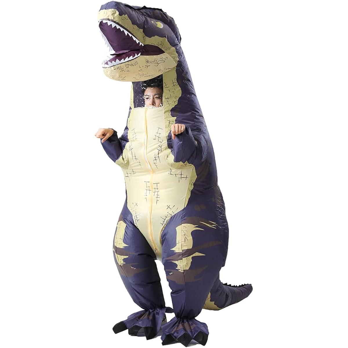 MXoSUM Inflatable T-Rex Costume for Adults, Inflatable Dinosaur Costume, Funny Dinosaur Halloween Costume, Party Cosplay Costume