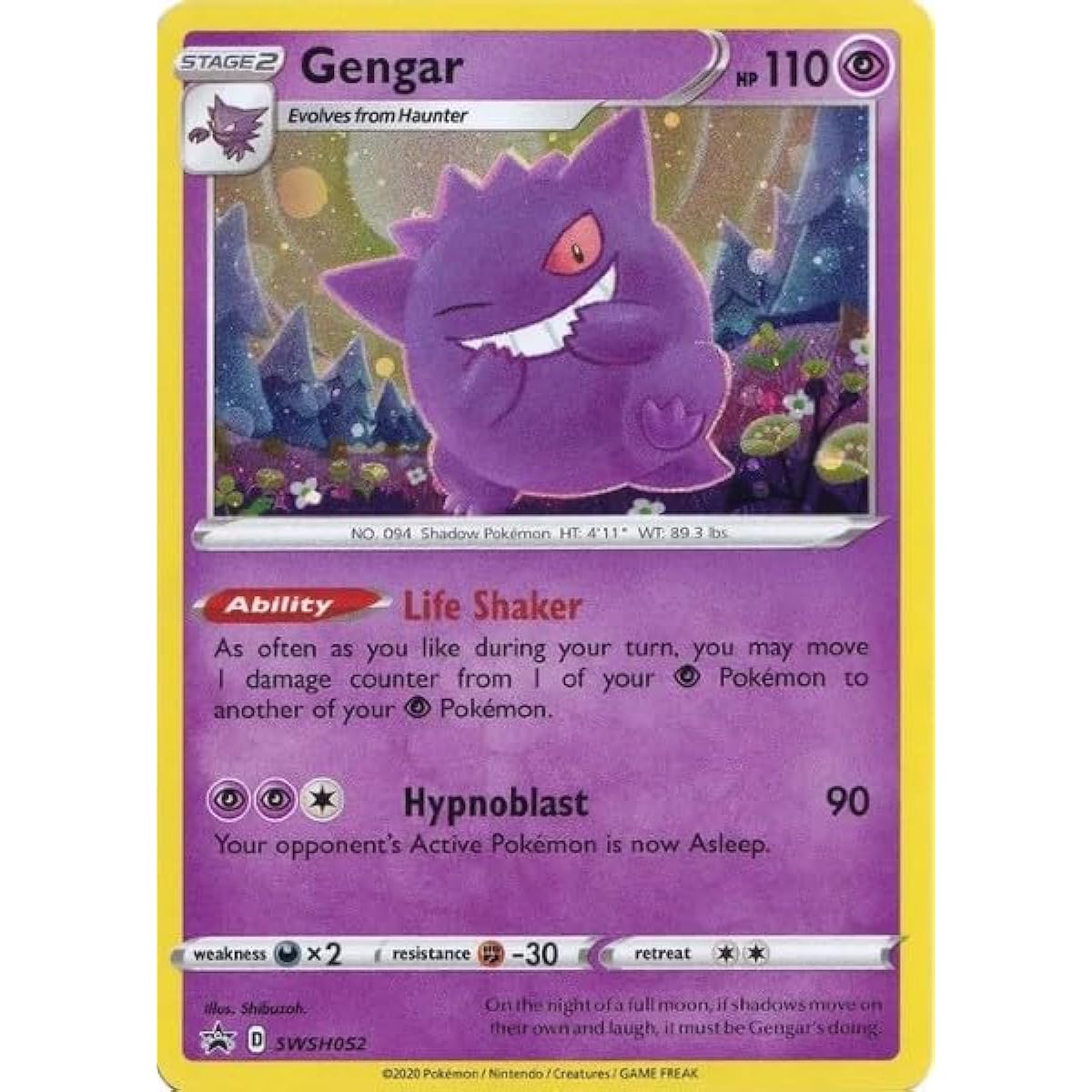 Pokemon - Gengar SWSH052 - Black Star Promo Card - Holo Foil
