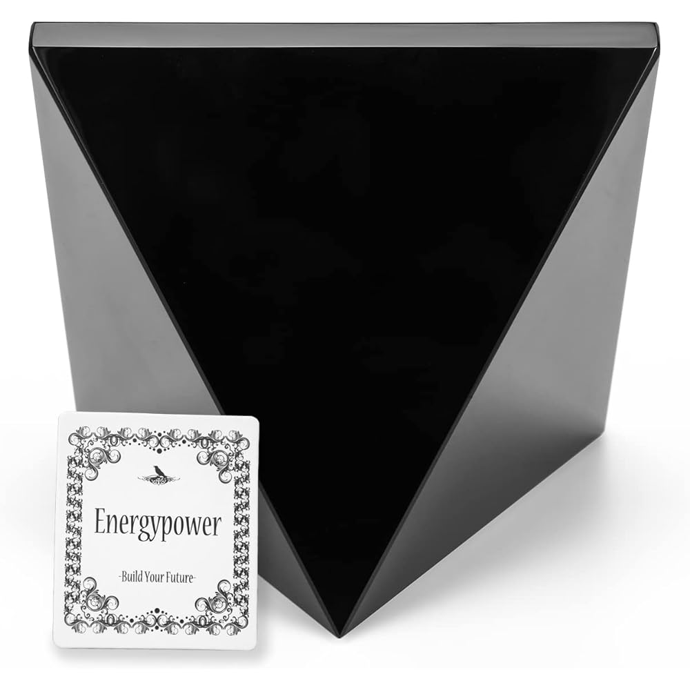 EnergyPower Natural Obsidian Pyramid Large AAA Natural Stone Obsidian Black Shui Amulet Good Luck Good Luck Good Luck Love Fortune Marriage Fortune Fortune Feng Shui Purification Stone Purification
