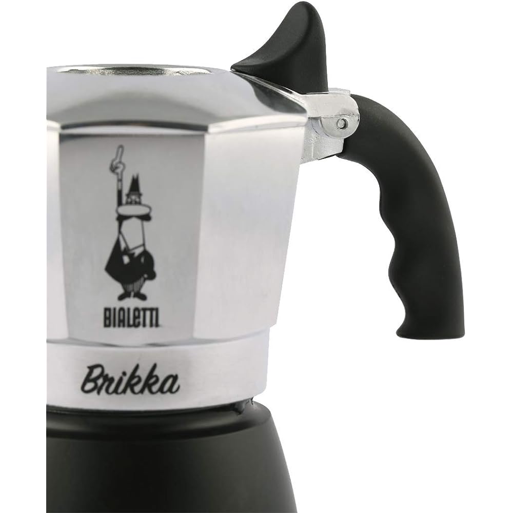 BIALETTI Silver 4 Cup Direct Fire Espresso Maker Brikka 6784