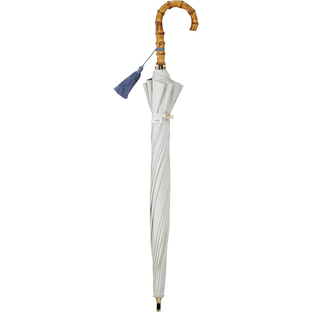 [2024] Wpc. Strongest Parasol UVO (Ubo) Long Umbrella/12K Plain Tassel Off Suitable for Both Sunny and Rainy Weather Insulating Rib 55cm Large Hand Open Ladies Bamboo Handle Stylish Cute Simple Elegant Adult Commuting to School High Spec UVO12K-06