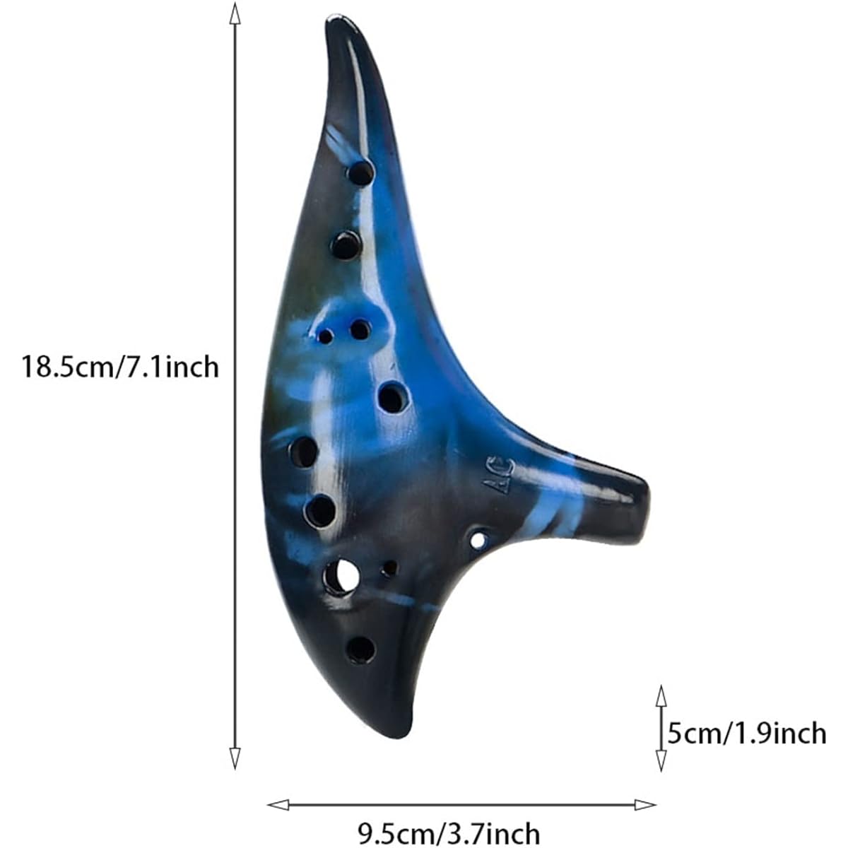 Portable Ocarina with Protective Bag C Tone Ceramic Ocarina for Beginners 12 Holes Ocarina Musical Instrument