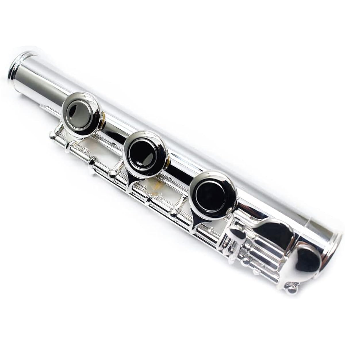 Jiayouy Silver Plated 17 Holes Flute Feet Joint B Flute Repair Parts Musical Instrument Accessories