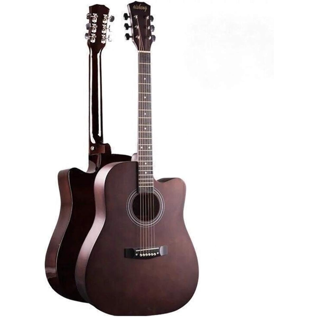 Beginner's Practice Guitar Full Size 41 Inthes Wooden Classical Guitar for Elementary School Students and Adults Beginner Guitar (Color: Brown, Size: 41 inches)