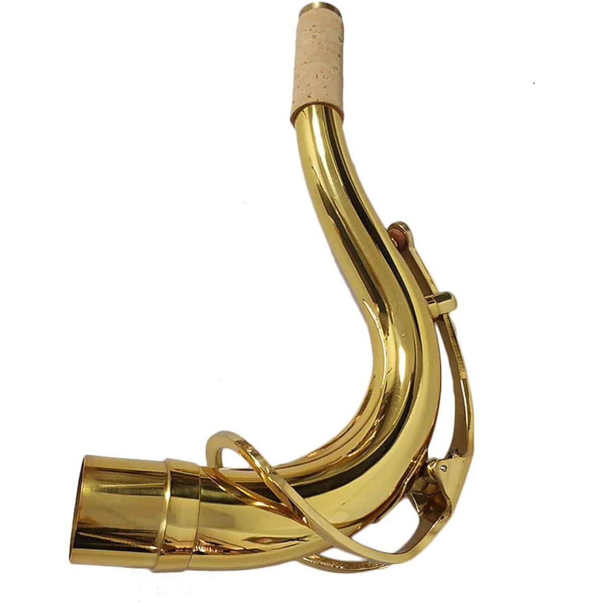 TUOREN Brass Saxophone Bend Neck Instrument Assembly for Tenor Saxophone, Port Diameter 27.5mm, Gold