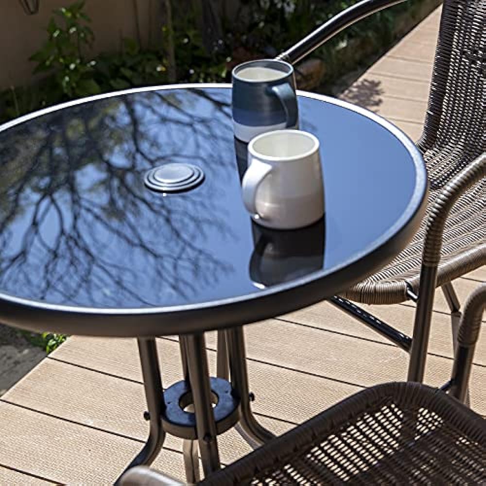 Takasho Garden Table Cafe Table Steel/Glass IGF Balcony Outdoor IGF-07T