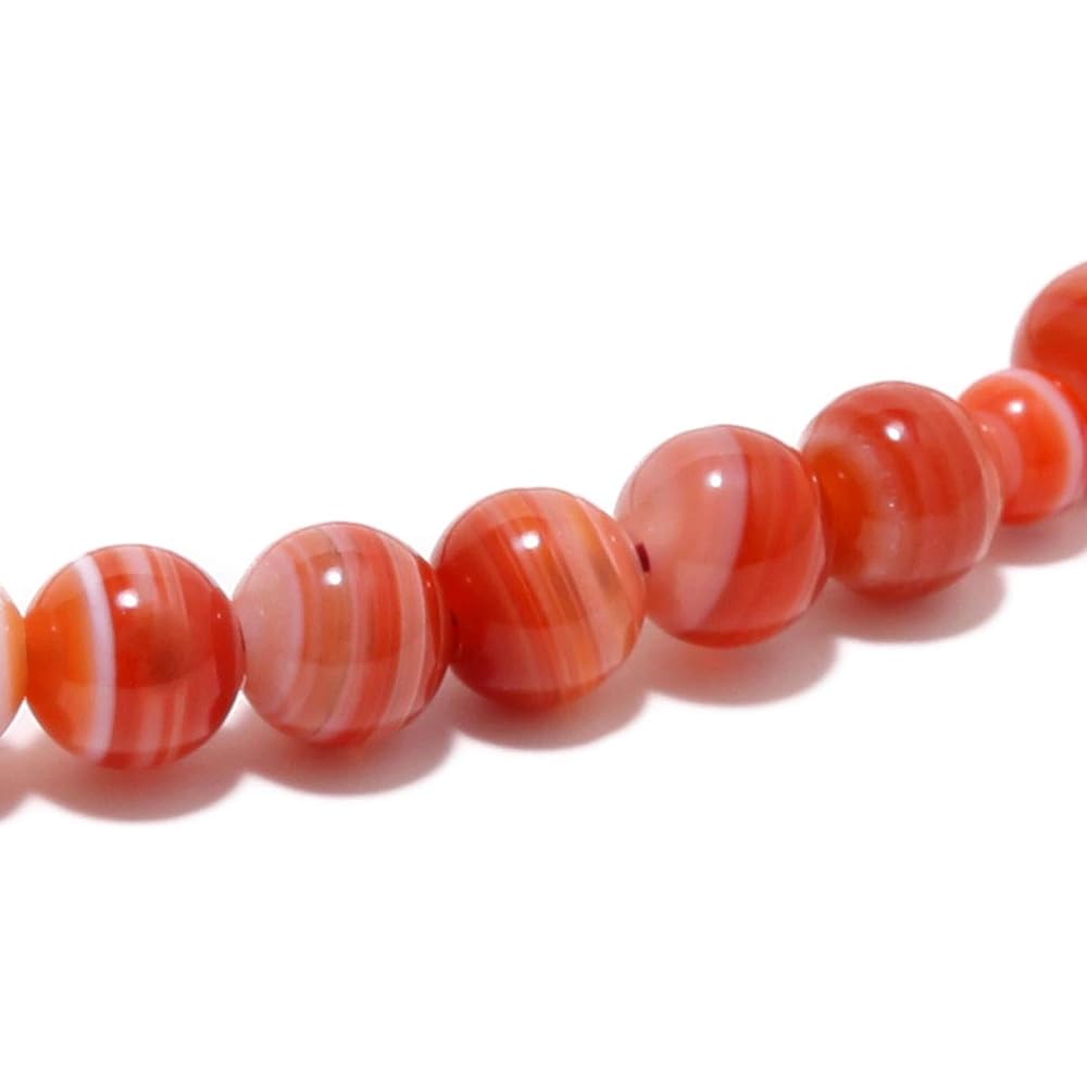 Nenjudo <Made in Japan> Prayer beads for women High quality natural stone Red striped agate (Akashima agate) Pure silk tassel Comes with a prayer bead bag Can be used by all denominations Handmade prayer beads Domestic recitation [Long-established prayer
