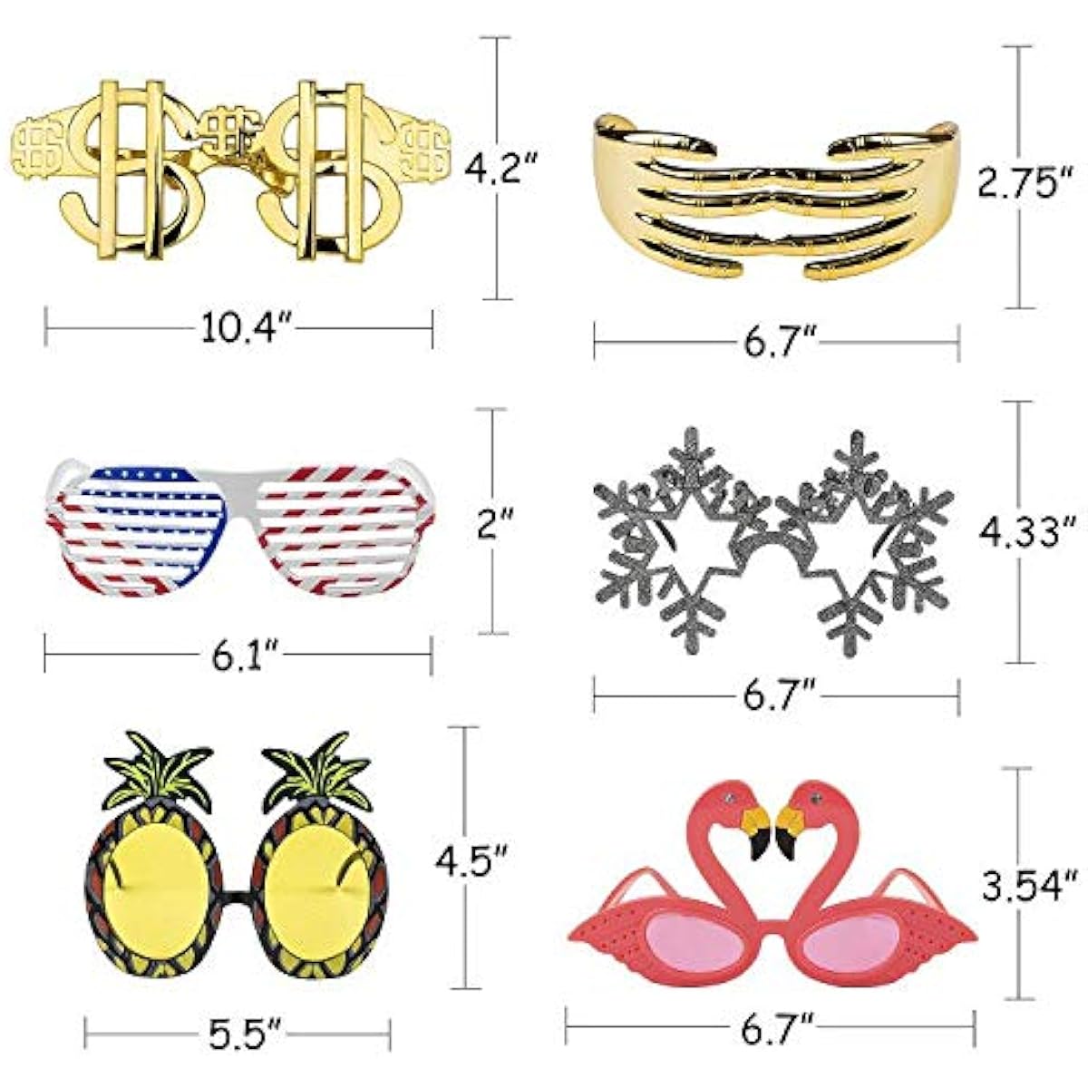15 Pack Funny Glasses Beach Party Cool Shape Costume Sunglasses Summer Souvenirs Jumbo Hawaiian Tropical Luau Fancy Dress Supplies Theme Photo Booth Props Fun Shutter Shades Cosplay Selfie Decoration Eyeglasses