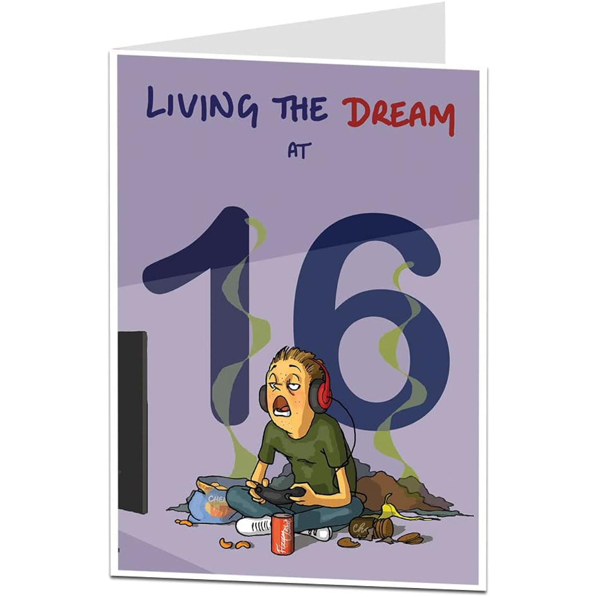 Funny 16th Birthday Cards for Boys Living Their Dreams Game