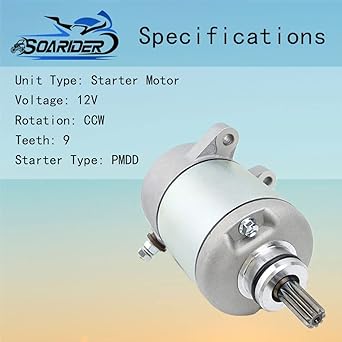 Soarider Starter Motor & Solenoid Relay for Honda 350 Fourtrax Rancher TRX350FE TRX350FM TRX350TE TRX350TM 2000-2006 18607 31200-HN5-671 31200-HN5-A81 3122 Replacement 00-HN5. -M01, SMU0215 41054038