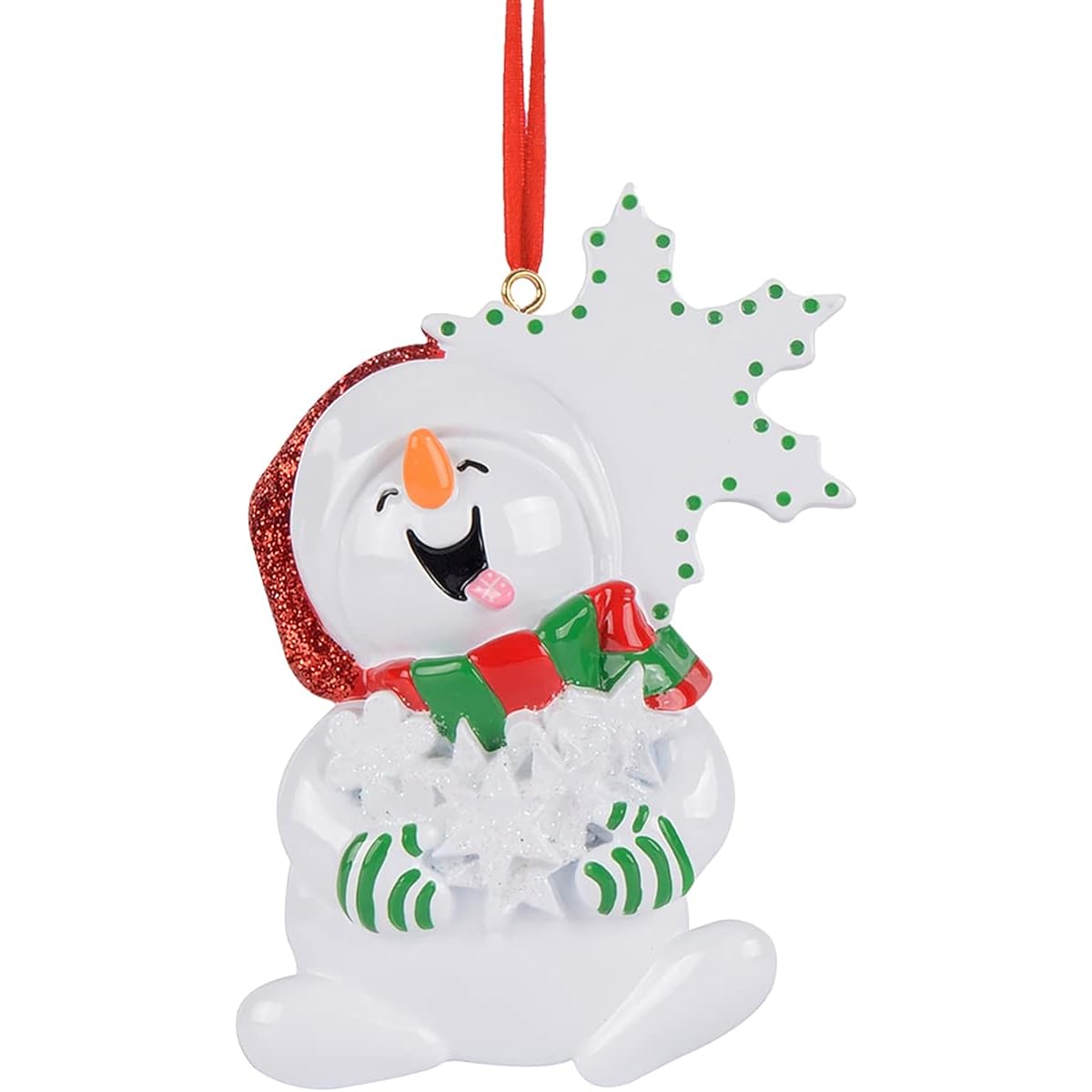 Personalized Snowman Christmas Ornament - Snowman Ornament 2022 Frosty Snowman Ornament Frosty Friends Ornament Snowbuddy 2022 Ornament - Catching Snowflake - Free Customization