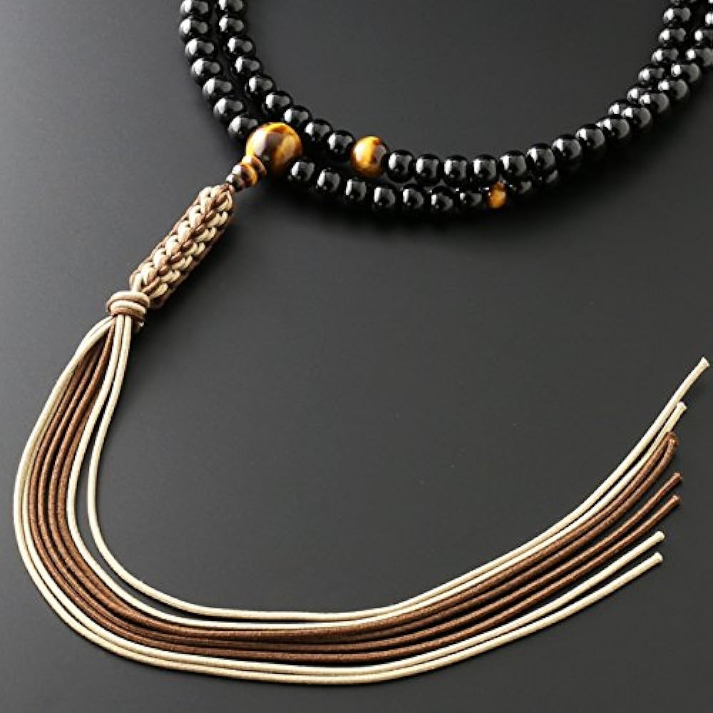 Kyoto Buddhist Altar Hayashi Prayer Beads Rinzai Sect Ebony Tiger Eye (for Men) Official Official [Bead Bag Set] SM-079 Kyoto Prayer Beads