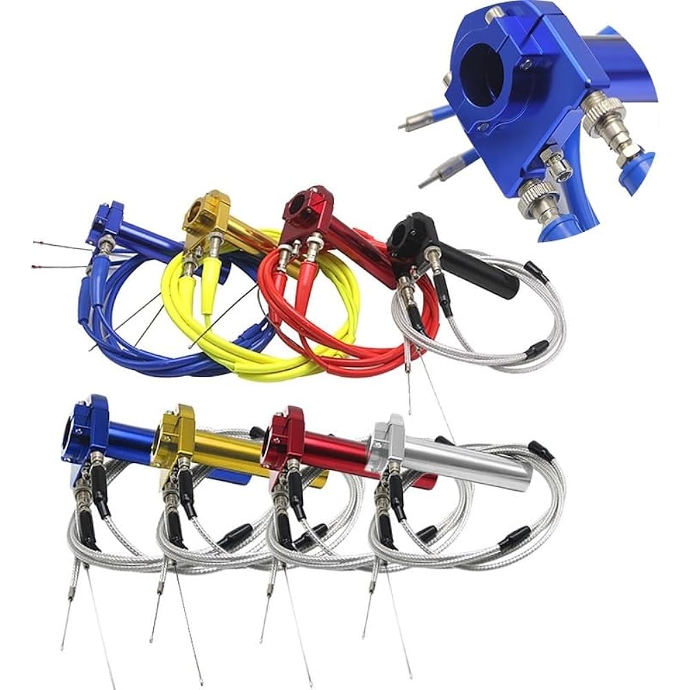 22mm Aluminum Throttle Grip Twist Quick Action Gas Throttle Settle with 2 Cables Fits Dirt Pit Bike 50cc 110cc 125cc (Color: D-01)