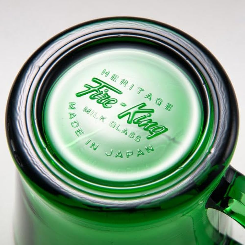 Fire-King D Handle Mug Forest Green