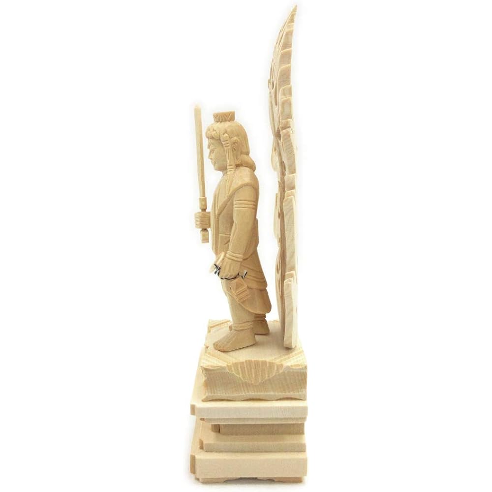 Kurita's special Buddha statue [Myoo] Fudo Myoo standing statue 3.0 dimensions (total height 20 cm, width 7.5 cm, depth 5 cm) High quality wood carving made of cypress wood Flame halo square rock base 1139