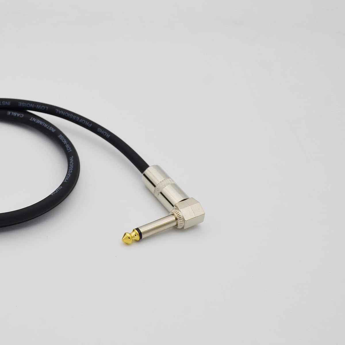 Czyuntuo Guitar Patch Cable 3 Feet Instrument Cable 1/4" L Shape AMP Cord for Electric Guitar Bass Keyboard Pro Audio Black 3 Pack