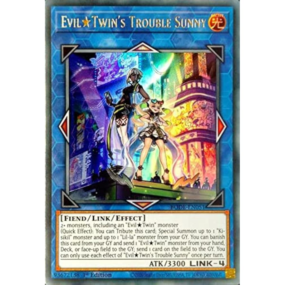 Evil Twin's Trouble Sunny BODE-EN051 Ultra Rare First Edition Burst of Destiny