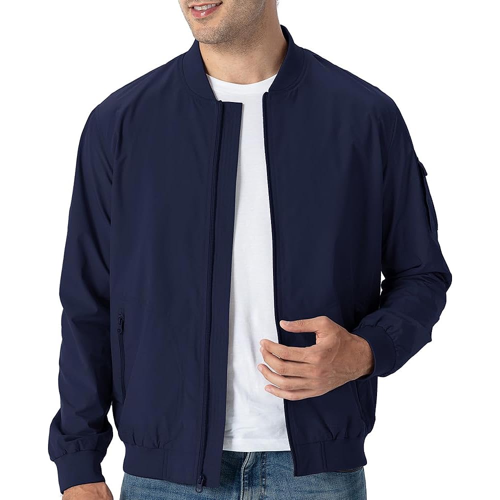 [Gopune] Men's Windbreaker, Light Jacket, Thin Jumper, Windproof Bomber Jacket, Casual Training Wear, Sportswear, Hiking, Fishing, Water Repellent, Work Wear, Spring/Autumn Clothes