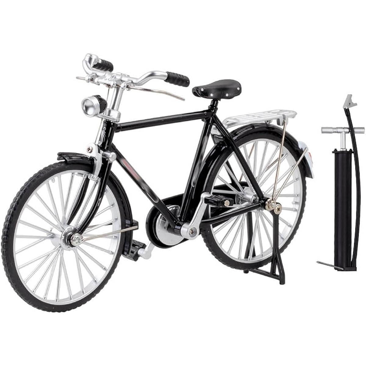 HOMSFOU Alloy Mini Bicycle with Inflator: Miniature Bike 1:10 Bike Model Alloy Bike Miniature Bike Toy Finger Bike Collection Bookshelf Decoration
