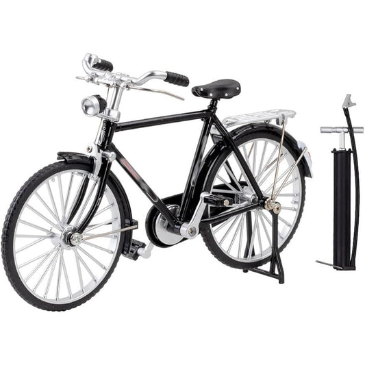 HOMSFOU Alloy Mini Bicycle with Inflator: Miniature Bike 1:10 Bike Model Alloy Bike Miniature Bike Toy Finger Bike Collection Bookshelf Decoration