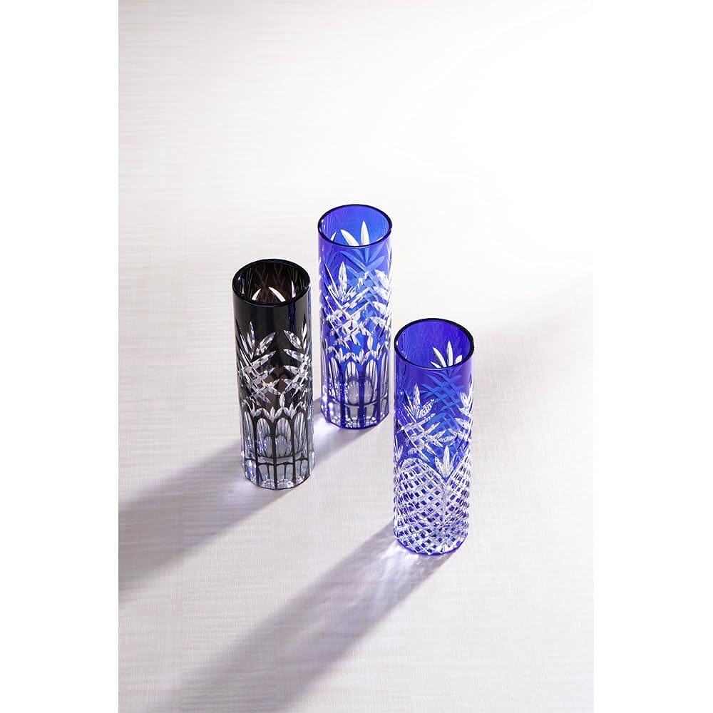 NARUMI Vase Single Flower Vase Glassworks Deone 17.5cm Blue Stylish Cool Gift Box Included GW6073-524BL