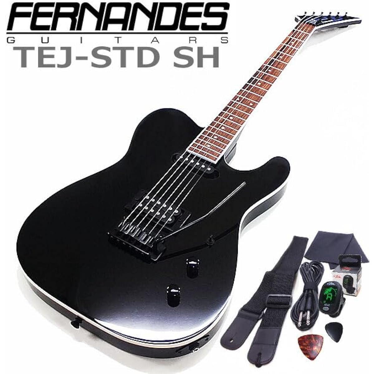 FERNANDES Electric Guitar TEJ-STD SH BLK Beginner's 7-piece Light Basic Set [98765]