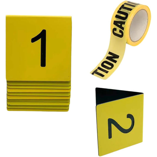 20 Pack Evidence Markers and 300ft Crime Scene Barricade Tape Kit for Halloween Crime Scene Decorations Murder Mystery Party Game Decor