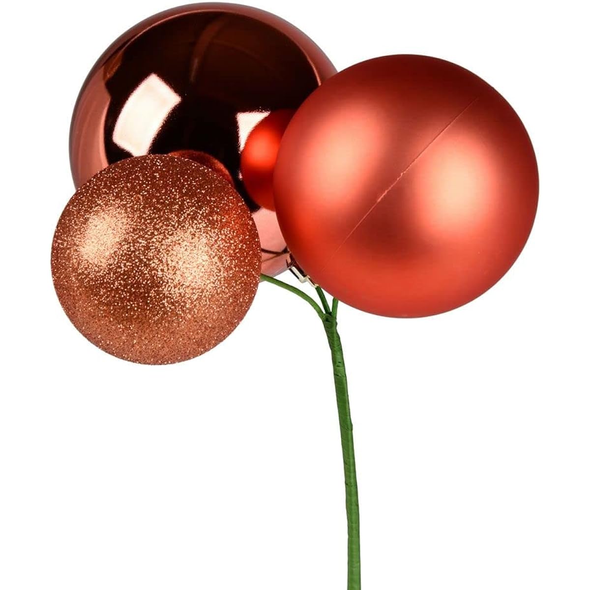 Vickerman 18" Coral Ball Ornaments Christmas Picks, 2 per pack.