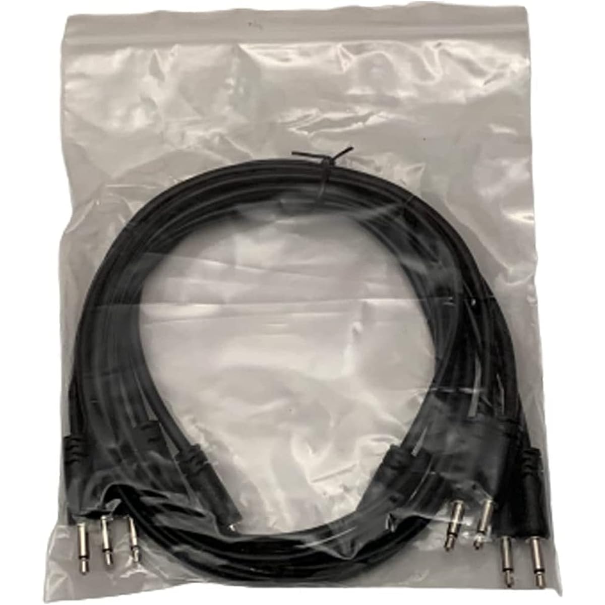 Starving Students Music Supplies Luigis Modular Supplies Spaghetti Eurorack Patch Cables - Set of 5 Black Cables, 36 Pcs (90cm)